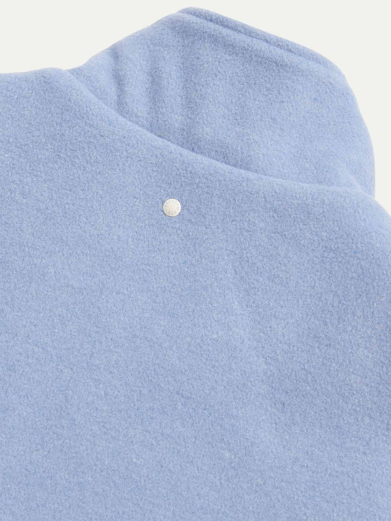 Wool Blend Zip Vest in Blue Blizzard