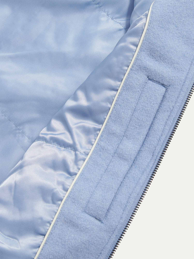 Wool Blend Zip Vest in Blue Blizzard