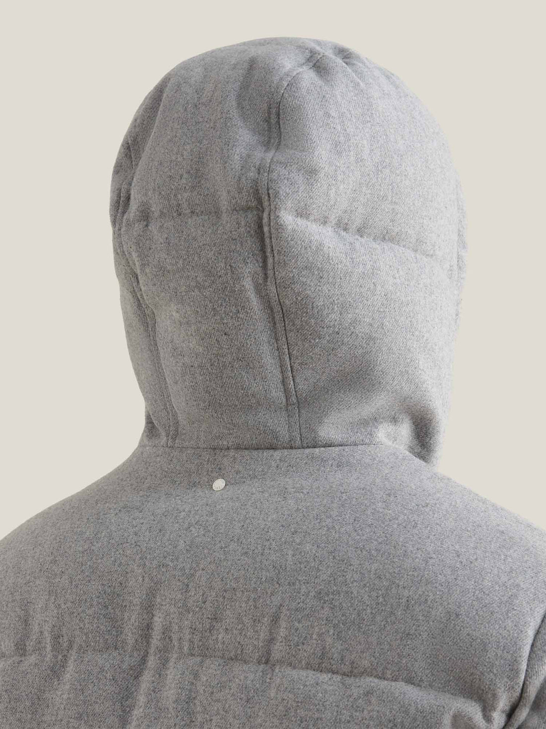 Wool Blend Puffer Coat in Light Grey Marl