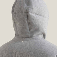 Wool Blend Puffer Coat in Light Grey Marl