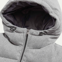 Wool Blend Puffer Coat in Light Grey Marl