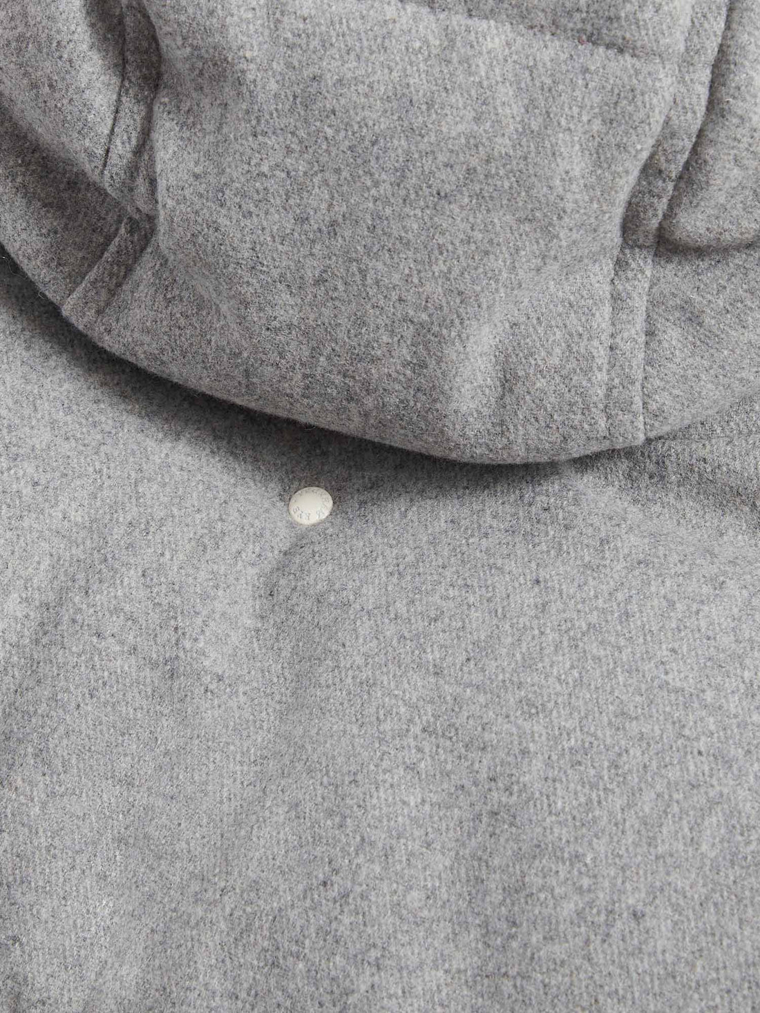 Wool Blend Puffer Coat in Light Grey Marl