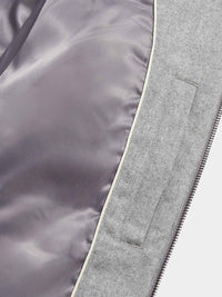 Wool Blend Puffer Coat in Light Grey Marl