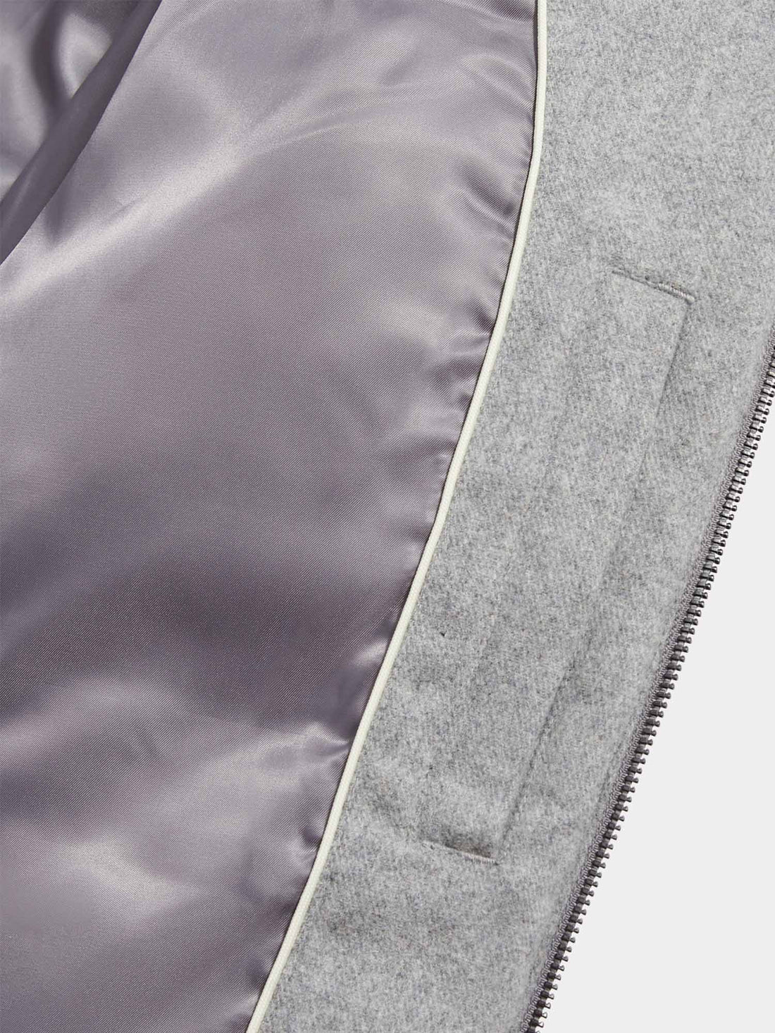 Wool Blend Puffer Coat in Light Grey Marl