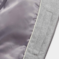 Wool Blend Puffer Coat in Light Grey Marl