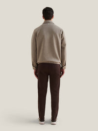 Wool Blend Bomber Jacket in Simply Taupe