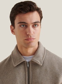 Wool Blend Bomber Jacket in Simply Taupe