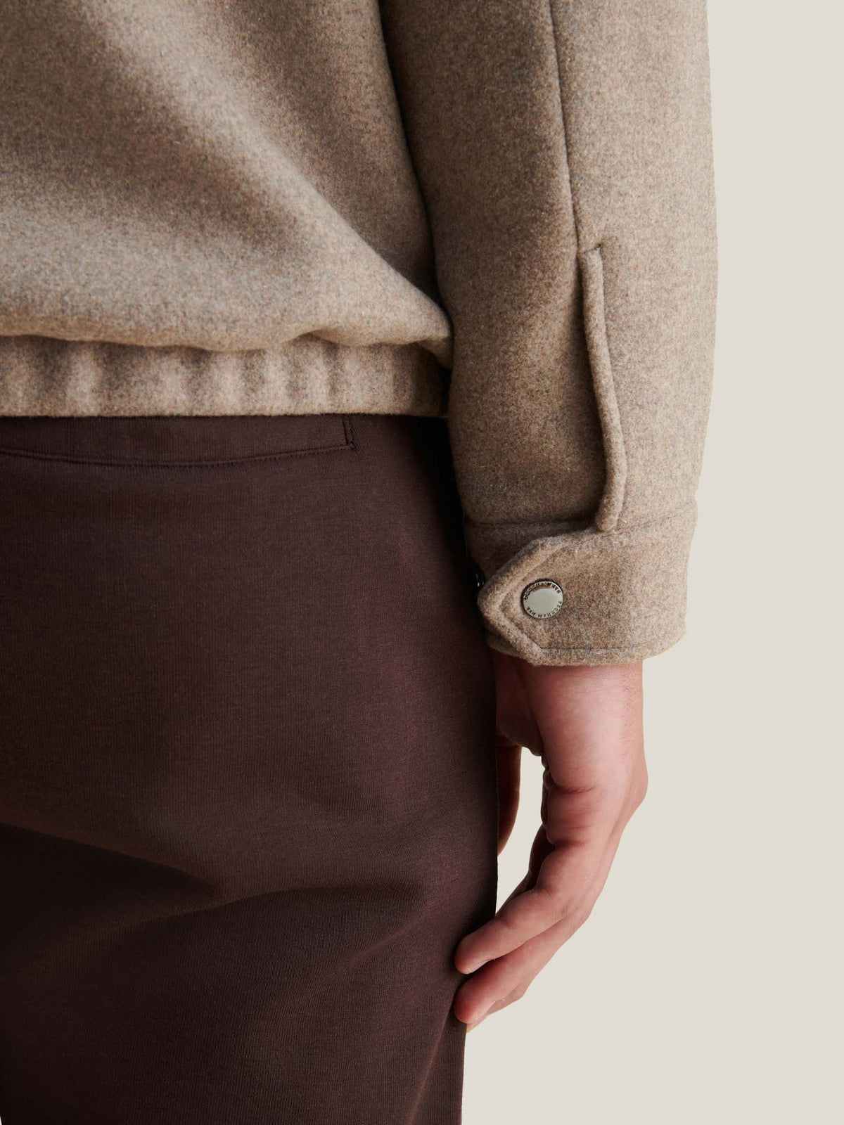 Wool Blend Bomber Jacket in Simply Taupe