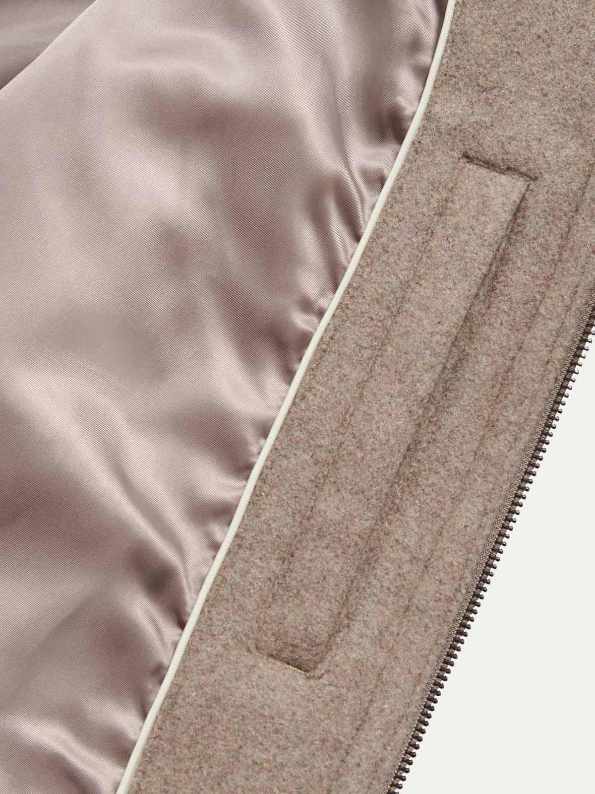 Wool Blend Bomber Jacket in Simply Taupe