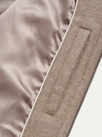 Wool Blend Bomber Jacket in Simply Taupe