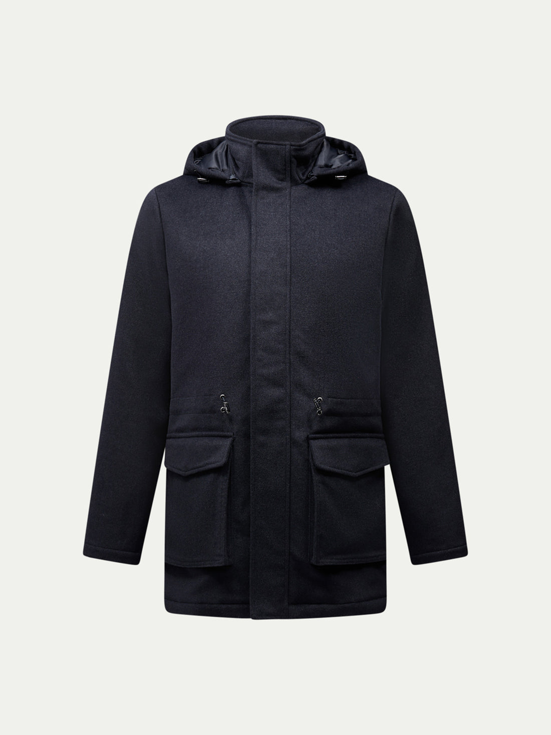 Wool Blend Padded Parka in Dark Sapphire Navy