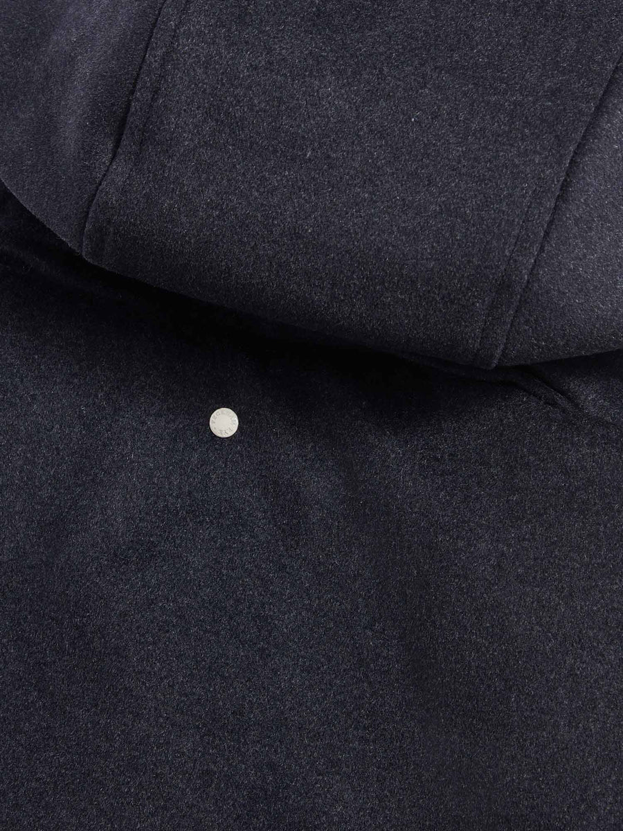 Wool Blend Padded Parka in Dark Sapphire Navy