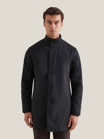 Padded Rain Mac in Black