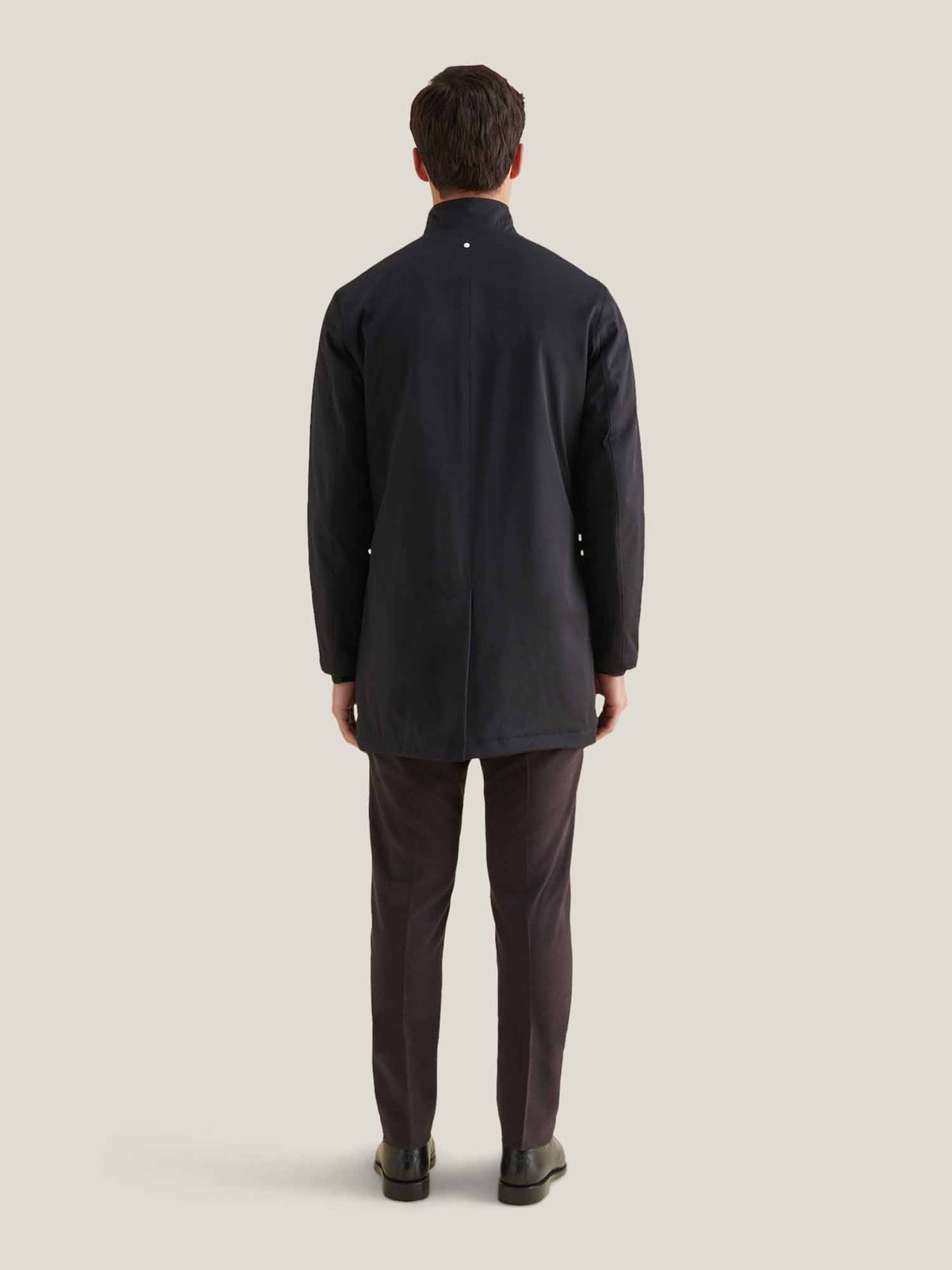 Padded Rain Mac in Black