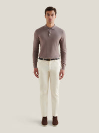 Stretch Cotton Trouser in Egret
