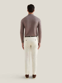 Stretch Cotton Trouser in Egret