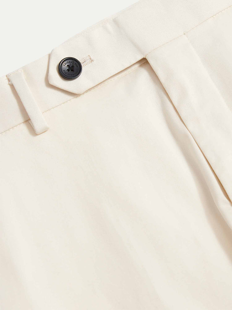 Stretch Cotton Trouser in Egret
