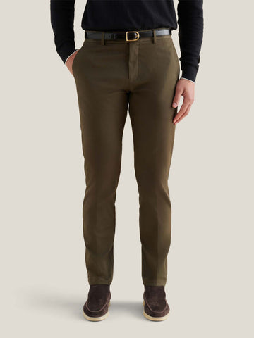 Stretch Cotton Trouser in Sea Turtle