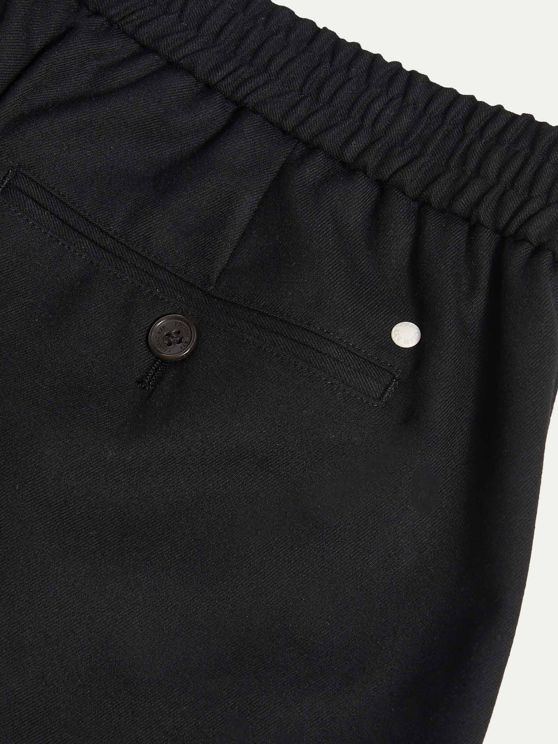 Drawstring Flannel Tech Trouser in Black