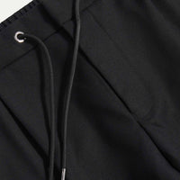 Drawstring Flannel Tech Trouser in Black