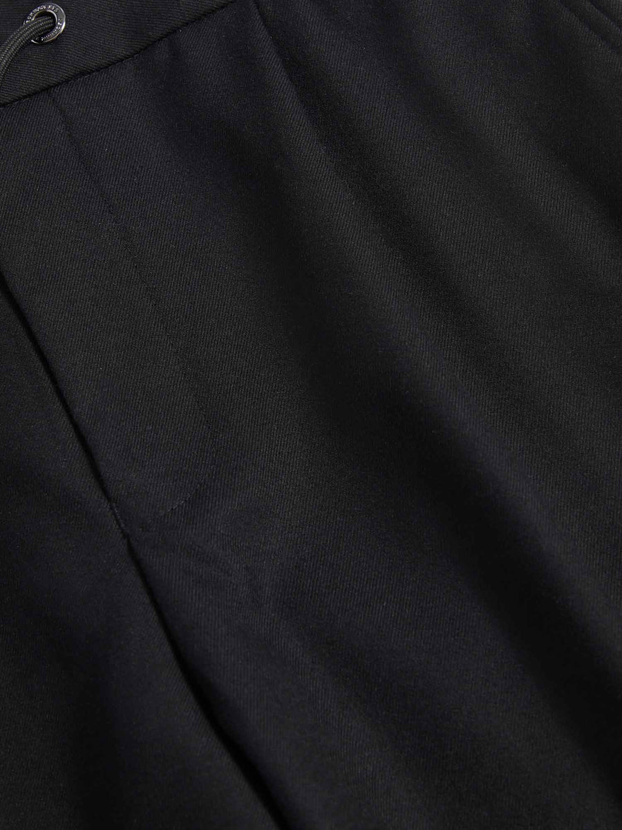 Drawstring Flannel Tech Trouser in Black