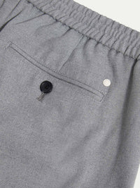 Flannel Tech Drawstring Trousers in Light Grey Marl