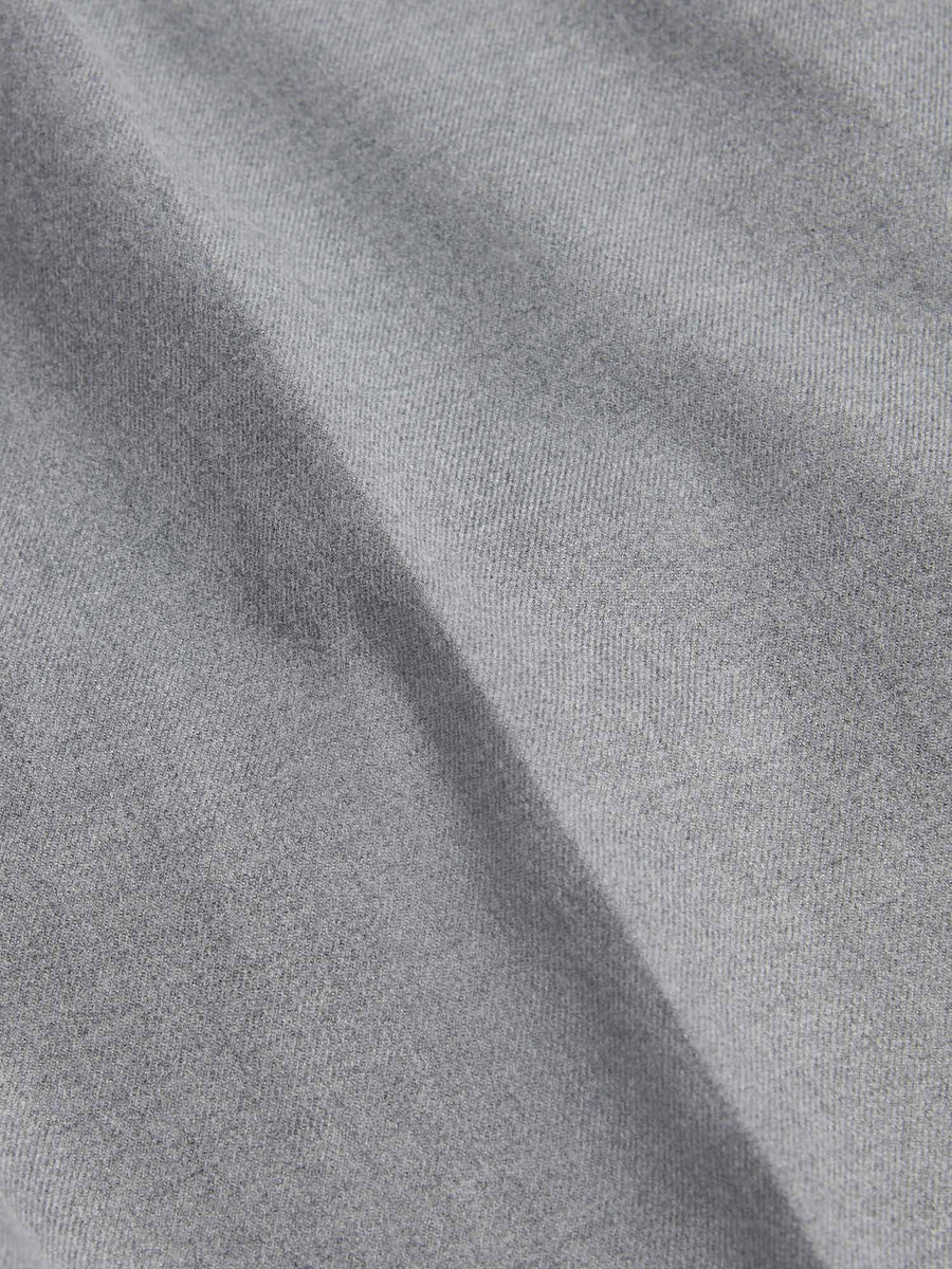 Peckham Rye Mens Drawstring Flannel Tech Trouser in Light Grey Marl