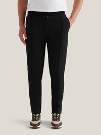 Jersey Interlock Jogger in Black