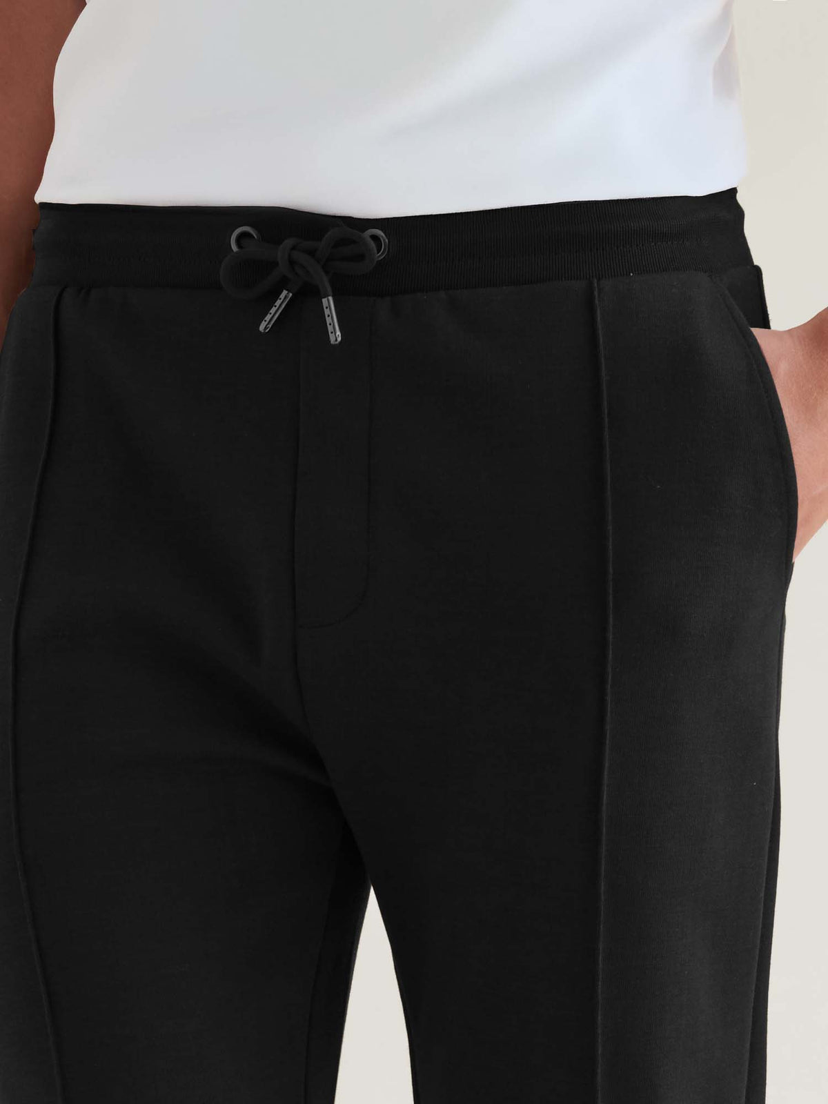 Jersey Interlock Jogger in Black