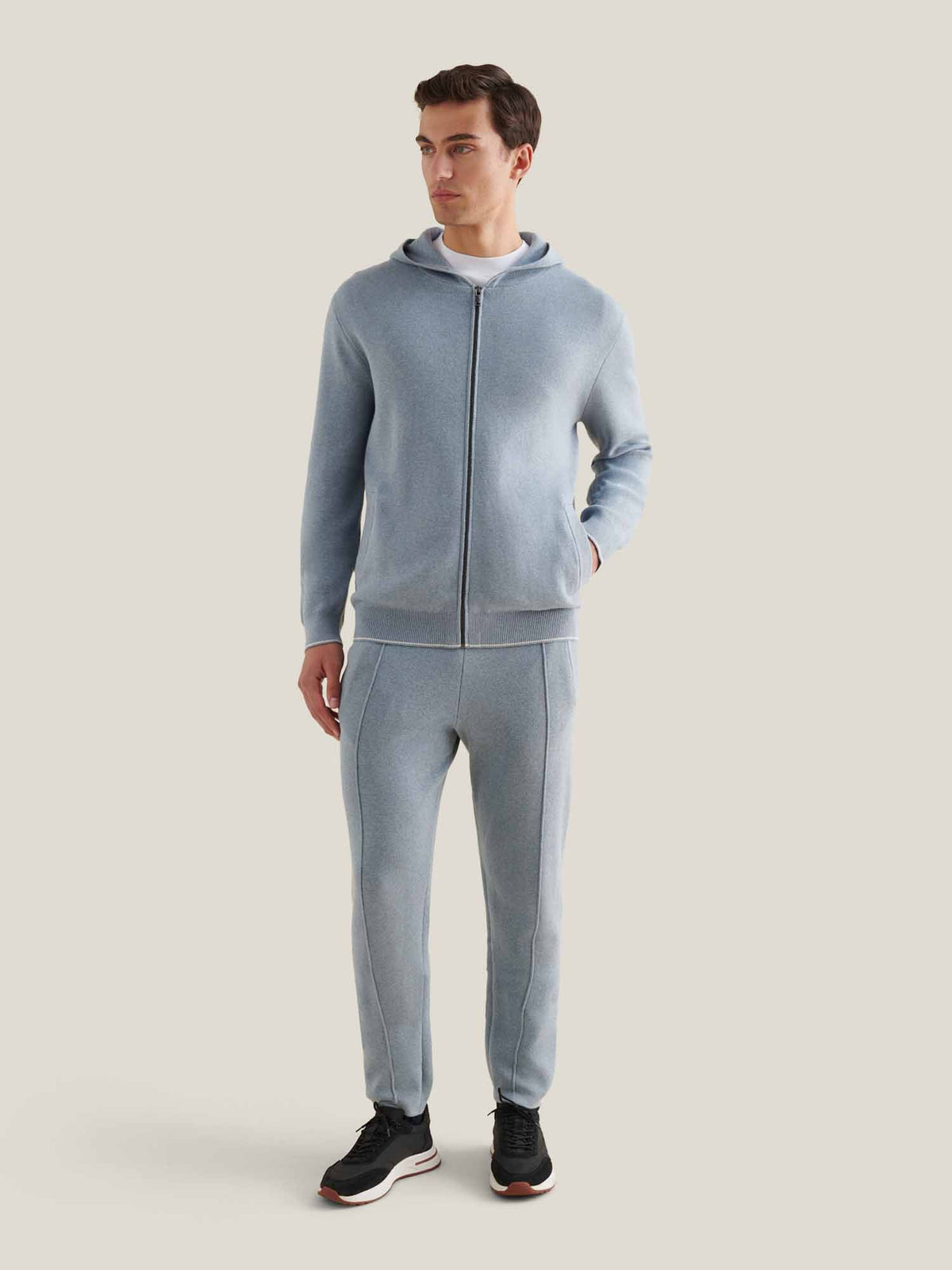 Milano Knit Jogger in Blue Blizzard