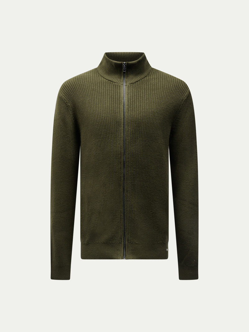 Berkeley Full Zip Knitted Cardigann in Rosin