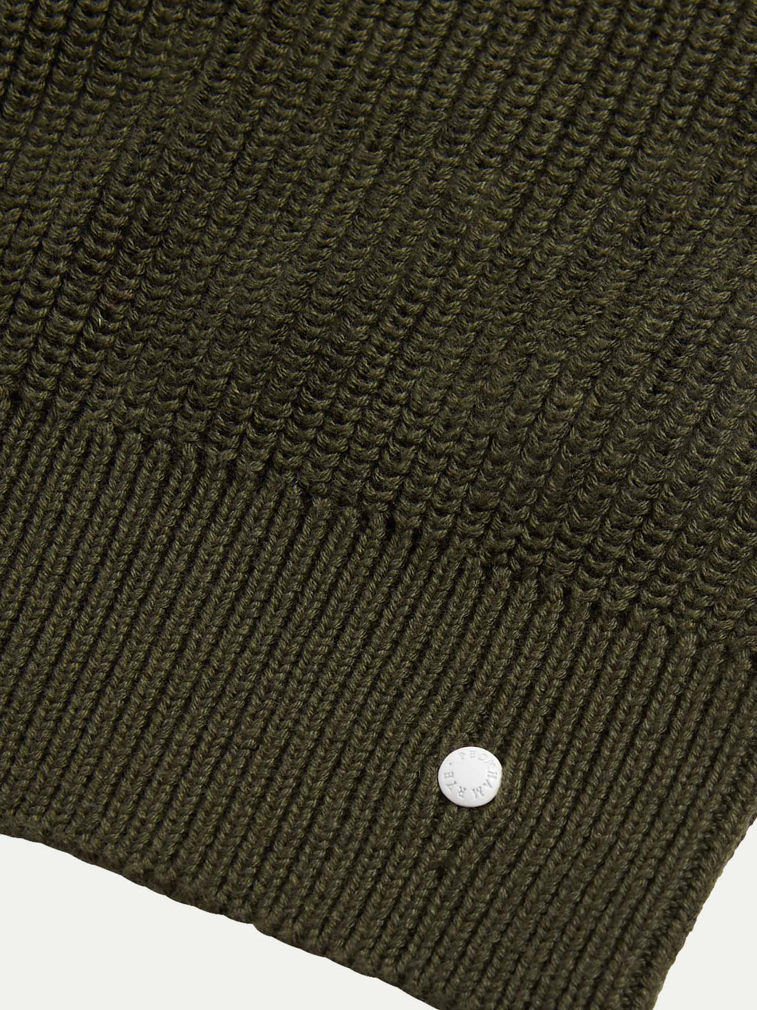 Cotton Knit Funnel-Neck Zip Cardigan in Rosin