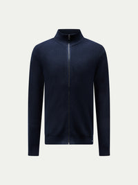 Berkeley Full Zip Knitted Cardigan in Dark Sapphire Navy