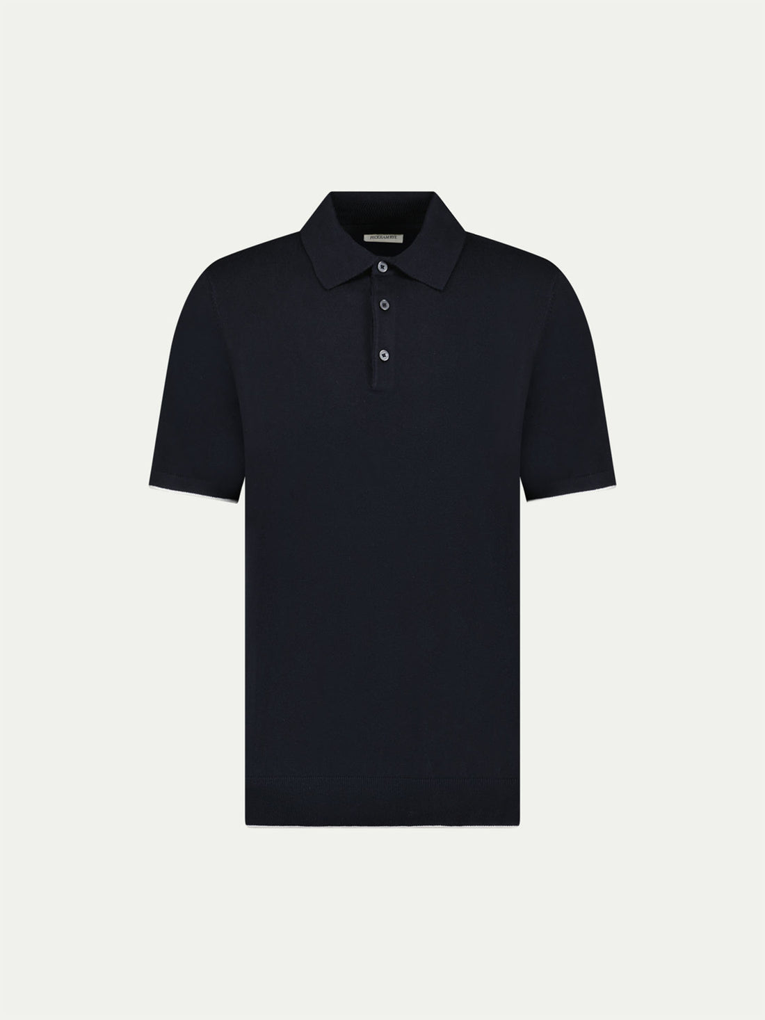 Peckham Rye Mens Knitted Short Sleeve Polo in Black