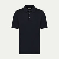 Peckham Rye Mens Knitted Short Sleeve Polo in Black