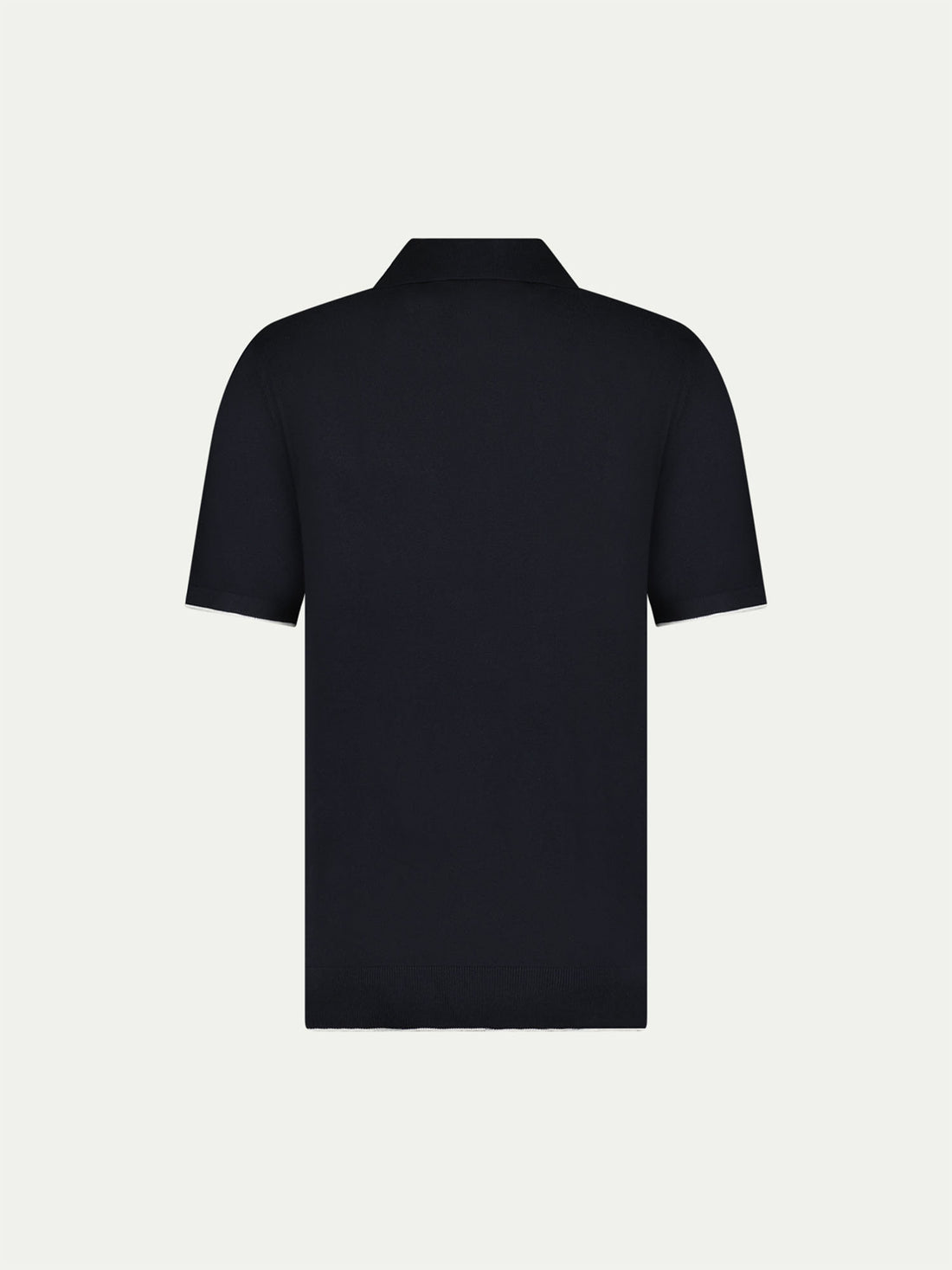 Peckham Rye Mens Knitted Short Sleeve Polo in Black