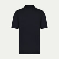 Peckham Rye Mens Knitted Short Sleeve Polo in Black