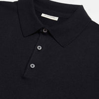 Peckham Rye Mens Knitted Short Sleeve Polo in Black