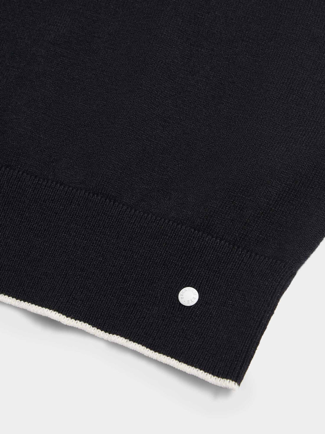 Peckham Rye Mens Knitted Short Sleeve Polo in Black