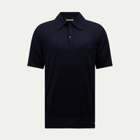 Jersey Knit Polo Shirt in Dark Sapphire Navy