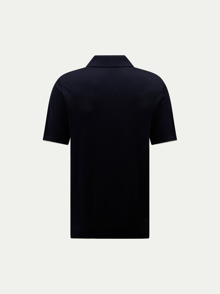 Jersey Knit Polo Shirt in Dark Sapphire Navy