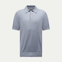 Jersey Knit Polo Shirt in Blue Blizzard