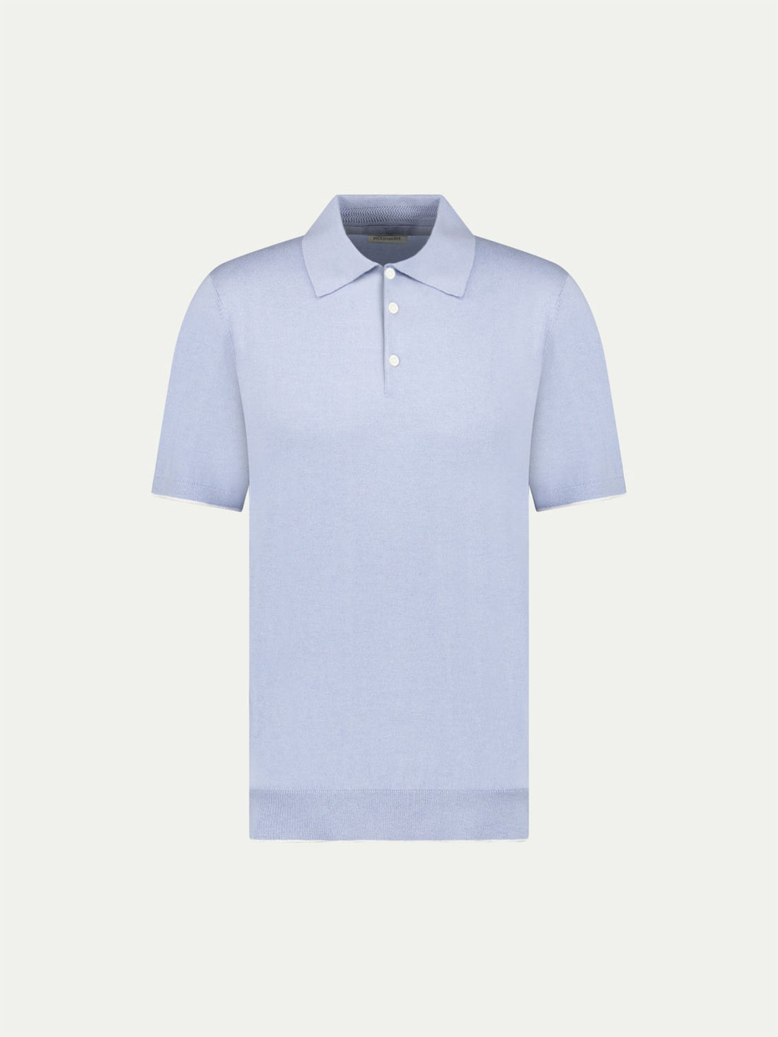 Peckham Rye Mens Knitted Short Sleeve Polo in Blue Blizzard