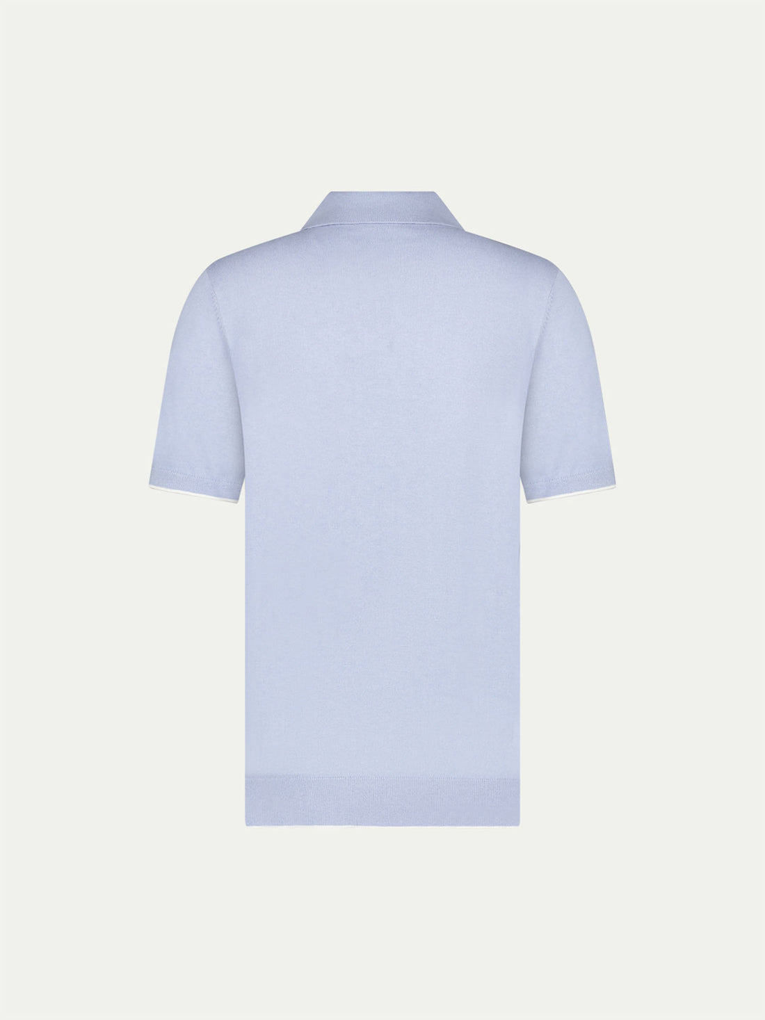 Peckham Rye Mens Knitted Short Sleeve Polo in Blue Blizzard