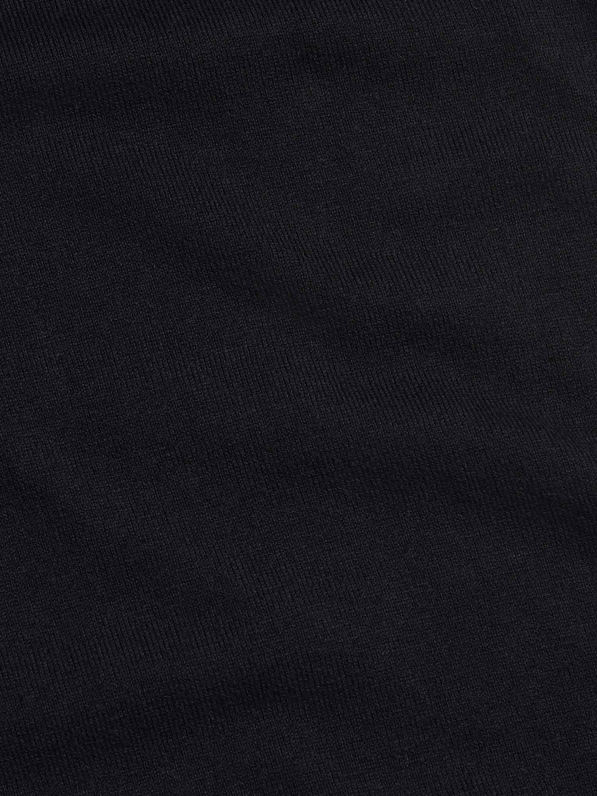 Jersey Knit Long Sleeve Polo Shirt in Black