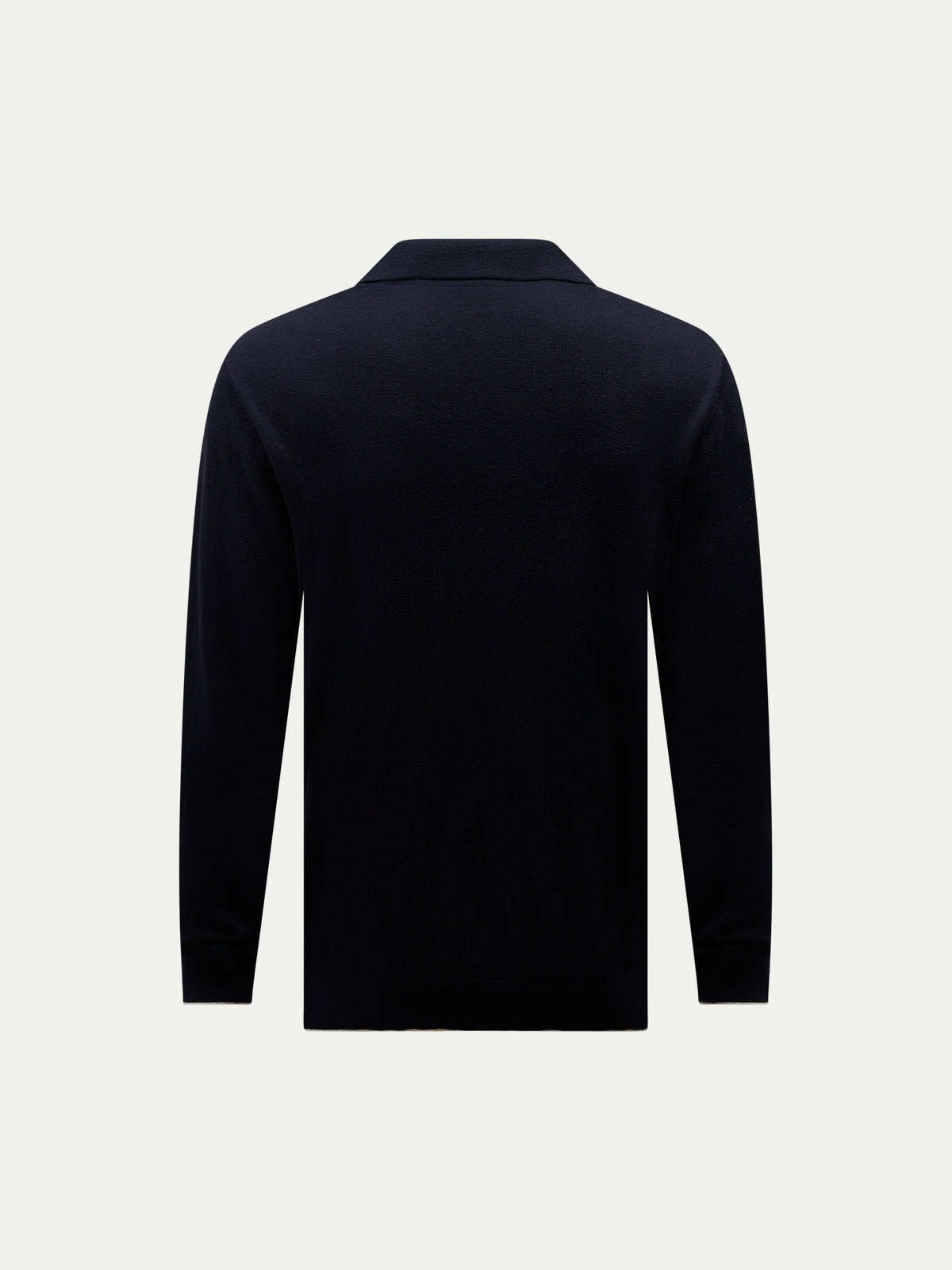 Wilton Knitted Long Sleeve Polo Shirt in Dark Sapphire Navy