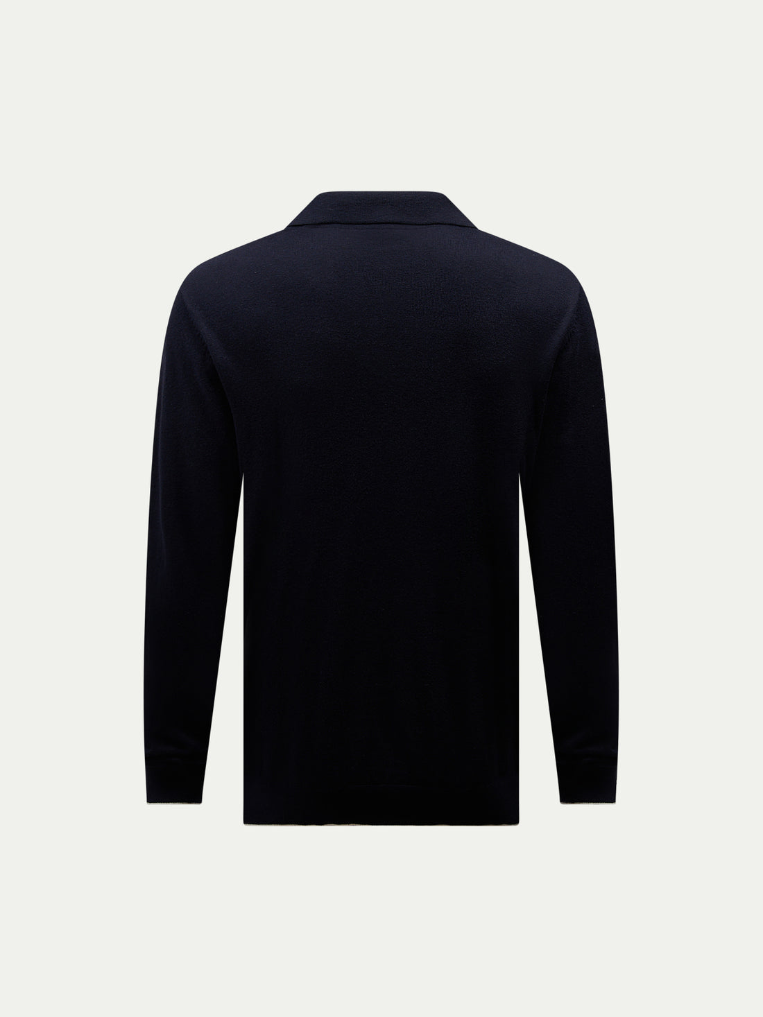Jersey Knit Long Sleeve Polo Shirt in Dark Sapphire Navy
