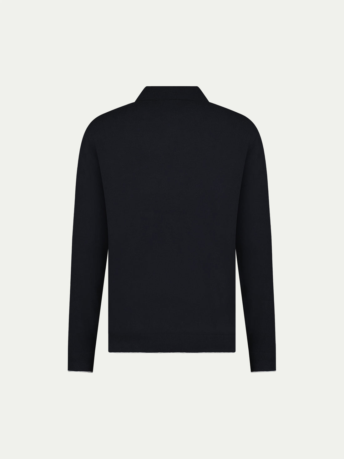 Peckham Rye Mens Knitted Long Sleeve Polo in Dark Sapphire Navy