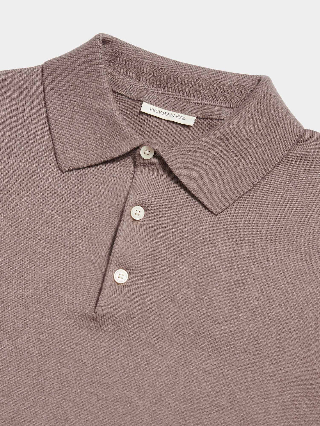 Jersey Knit Long Sleeve Polo Shirt in Iron