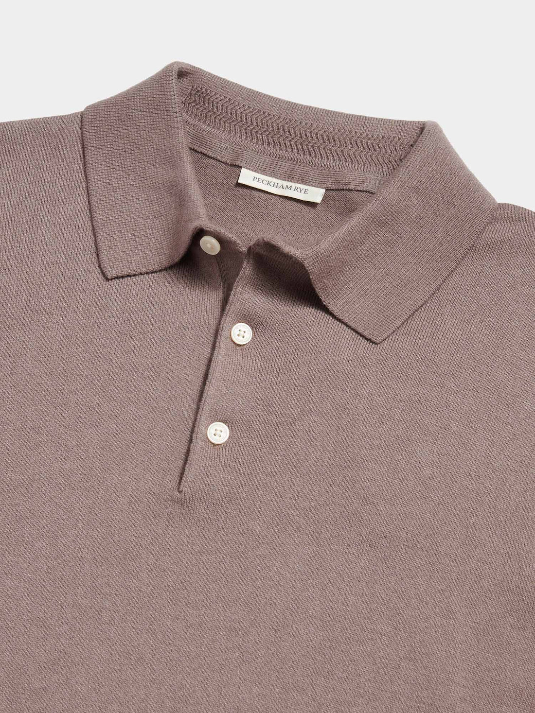 Jersey Knit Long Sleeve Polo Shirt in Iron